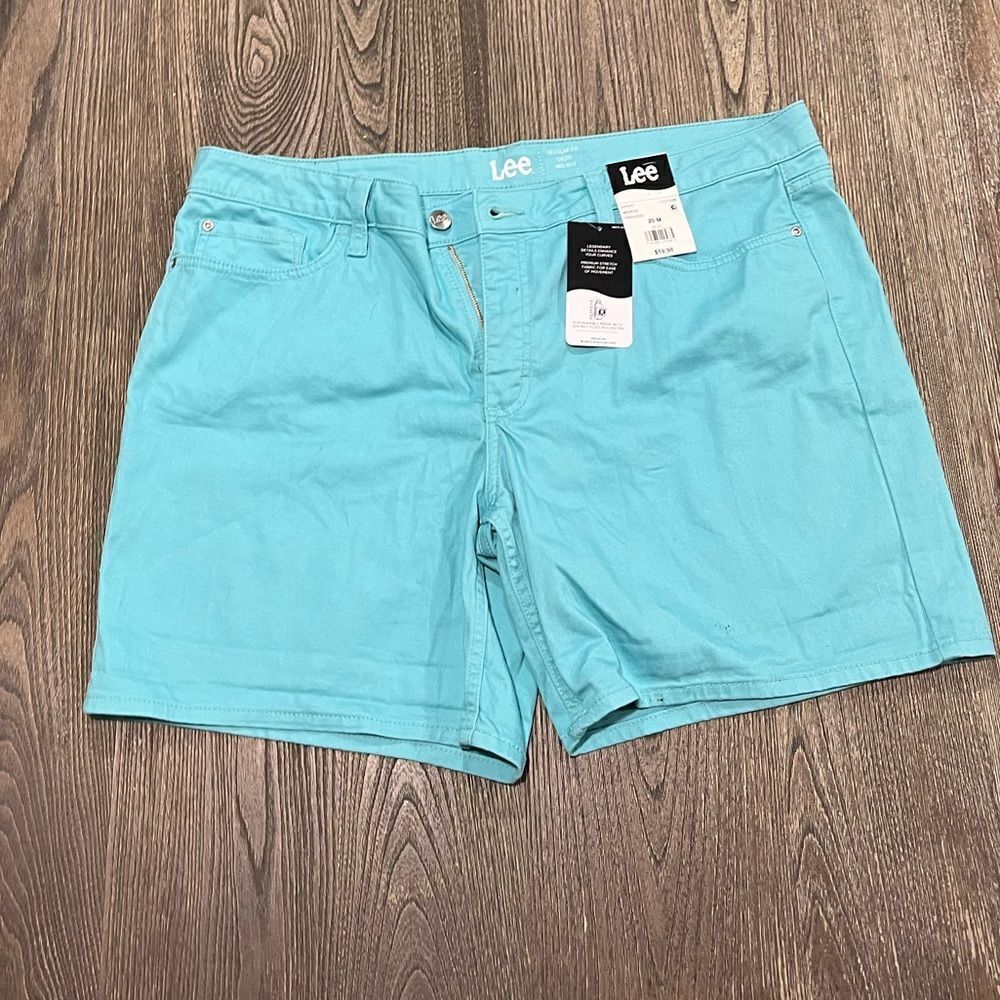 NWT Lee Midrise 5" Cuffed Short Regular Fit Stretch Denim Paradise Size 20 M